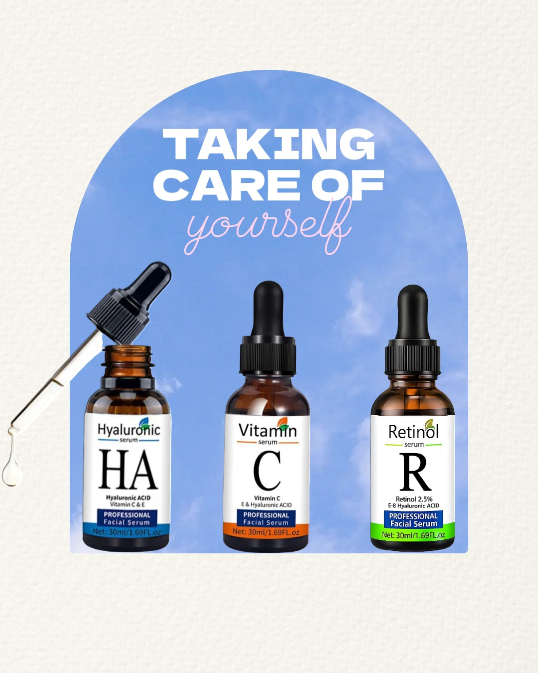 Glow Boosters: Vitamin C, Hyaluronic Acid & Retinol Essentials