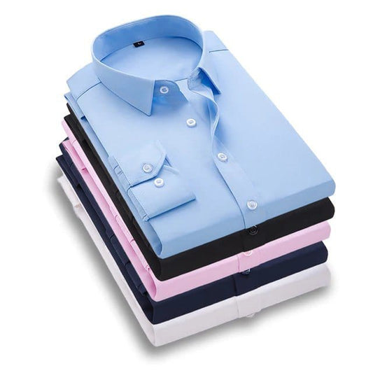 Men’s Classic Formal Long Sleeve Dress Shirts – Assorted Colors