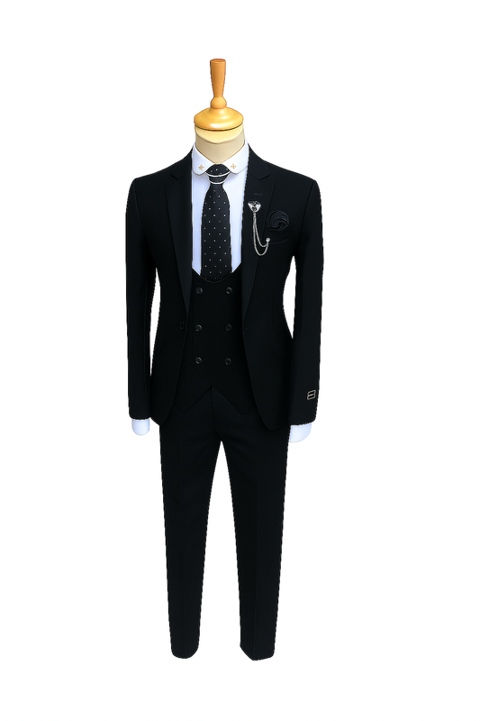 Midnight Black Suit Ensemble – Sleek, Bold & Iconic