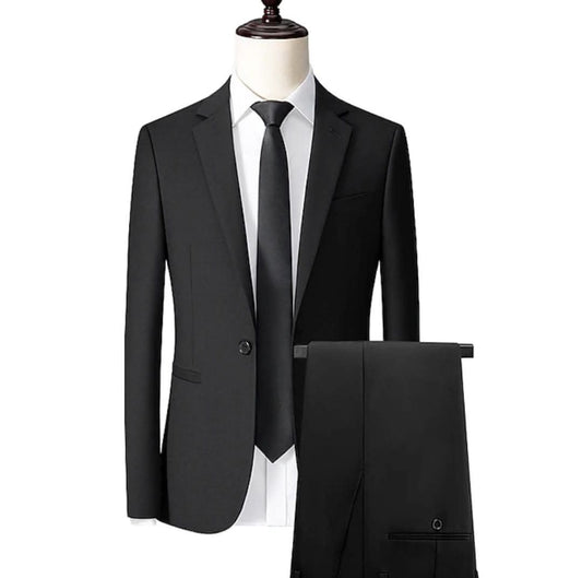 Men’s Black Two-Piece Suit – Classic & Timeless