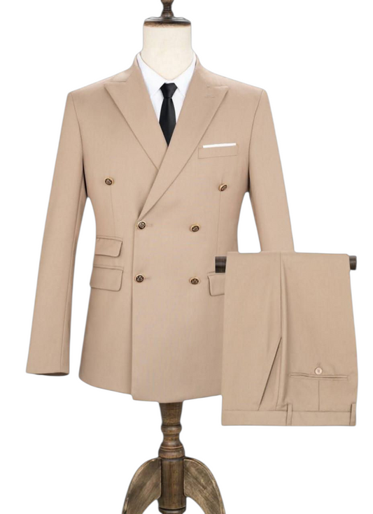 Matric Dance Ready: Beige Double-Breasted Suit for Men